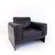 Fauteuil lounge en cuir Matteo Grassi Korium KM 3/1 par Tito Agnoli, 1980