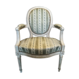 Medallion armchair Style Louis XVI patinated