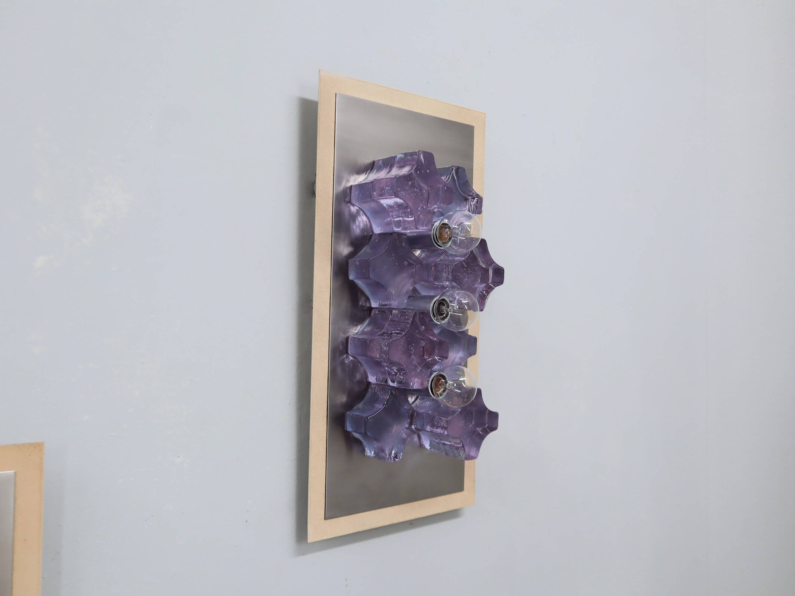 Sculptural Poliarte Murano glass wall sconces 1970s, set of 2