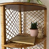 rattan corner shelf from the 60s and 70s