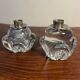 Pair of JB France crystal candlesticks
