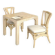 Square Rattan and Stone Marquetry Table with Matching Chairs, 1970