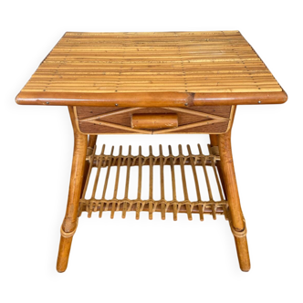 Very beautiful little bamboo bedside table from the 70s