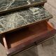 3 nesting tables in green marble and mahogany