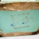 Clock doves color green blue and its vase 50s