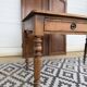 Antique pine desk - turned legs