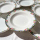 8 Digoin opaque porcelain soup plates with floral pattern "3984" ~