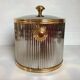 Vintage chrome and gold metal ice bucket
