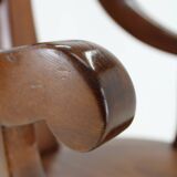1920s Restored Rare Swivel Barber Beech Chair, Czechoslovakia