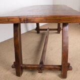 Dining room table, Brutalist style, solid elm, O. Hanninen style