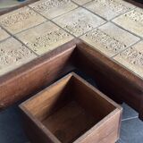 Brutalist Coffee Table with Flower Pot