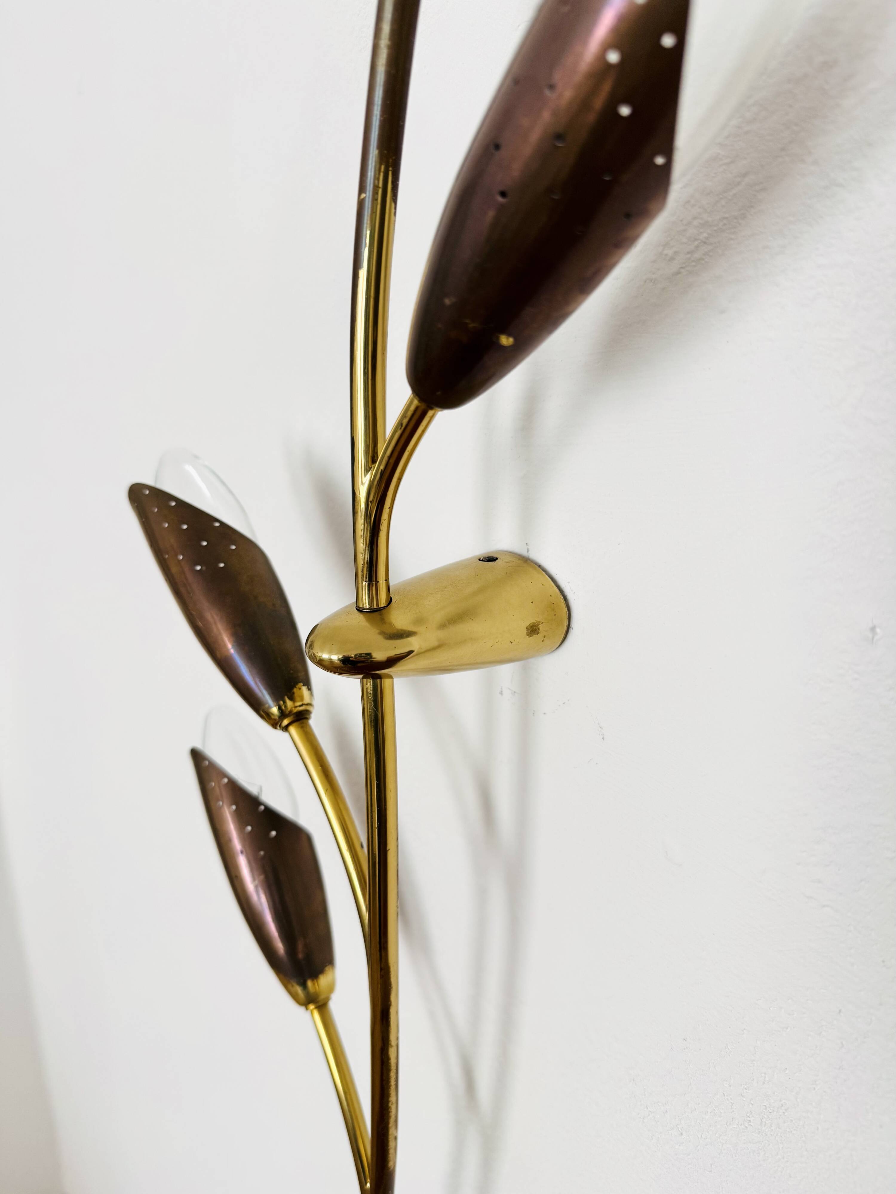 Floral Brass Wall Lamp by Rupert Nikoll