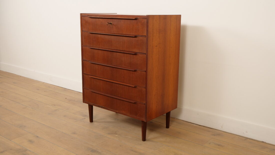 Vintage Danish chest of drawers | Teak | 6 drawers | 100 cm