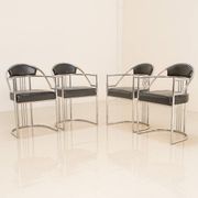 4 chaises italiennes en cuir imitation crocodile 80's