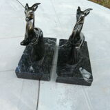 Pair of greenhouse book antelope in regulation on marble base