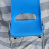 Pair of tubular metal child chains and plastic seat