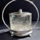 Biscuitier cristal taillé et métal argenté F. W. Quist (1831-1903)