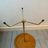 Vintage tripod pedestal table in gold metal
