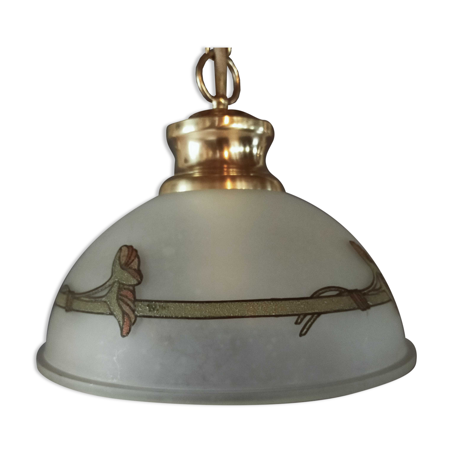 Art nouveau opaline pendant lamp
