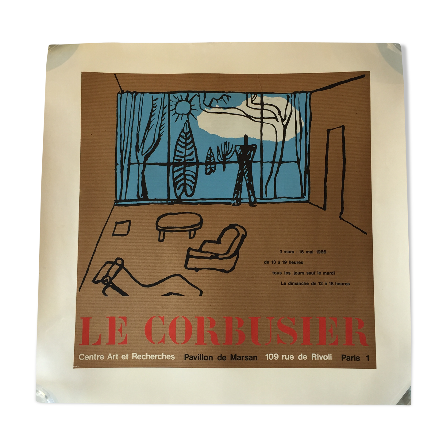 Le Corbusier, Paris 1966 exhibition poster