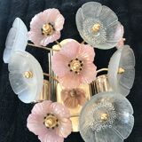 Murano pair of sconces in flower model 1980