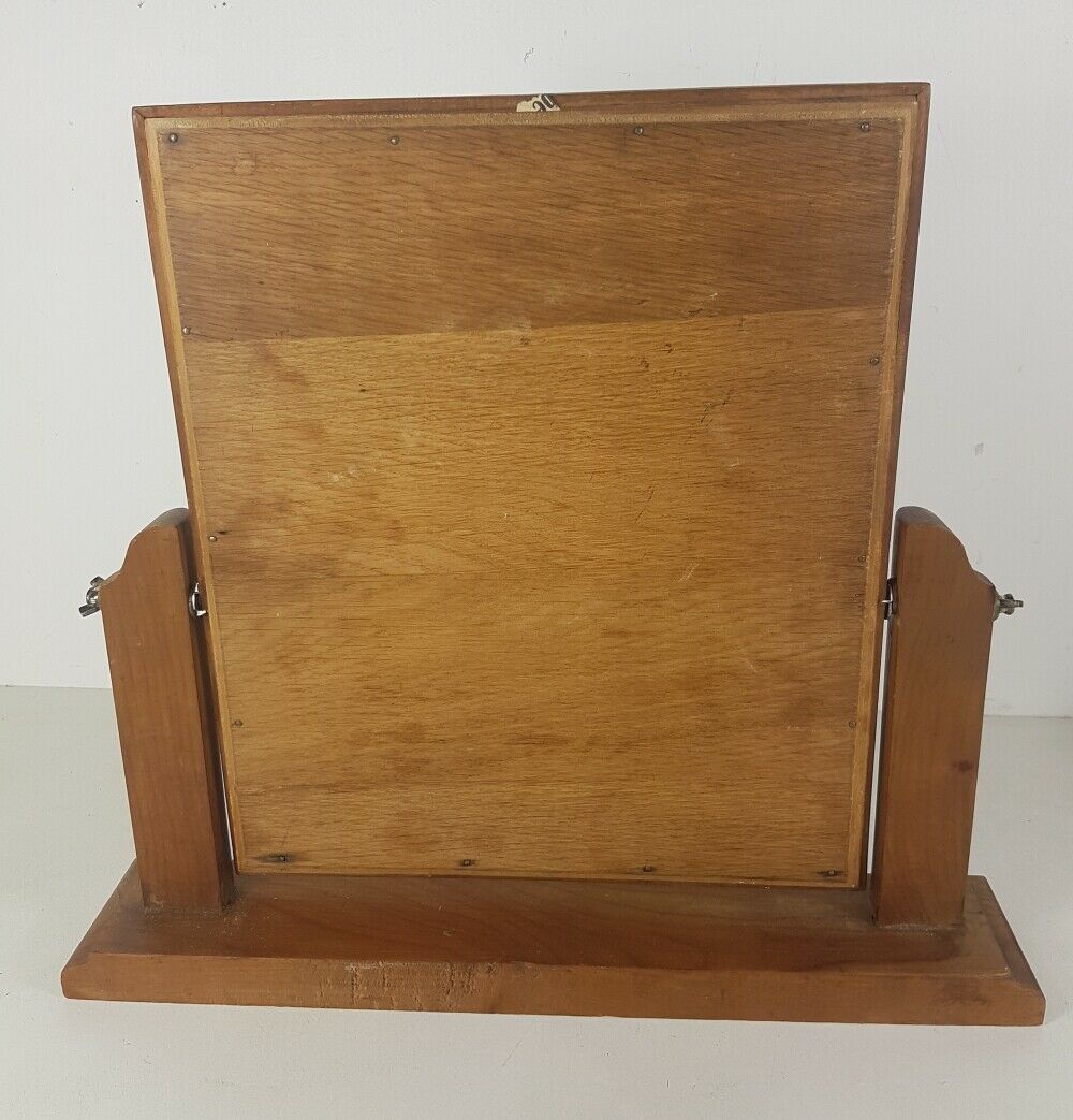 Solid wood foot dressing table mirror frame veneer mirror 44,5x39,5cm