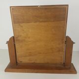 Miroir de coiffeuse pied en bois massif cadre du miroir en placage 44,5x39,5cm