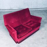 Hollywood Regency Style Fuchsia Velvet 2-Seat Sofa with Fringe, 1960s