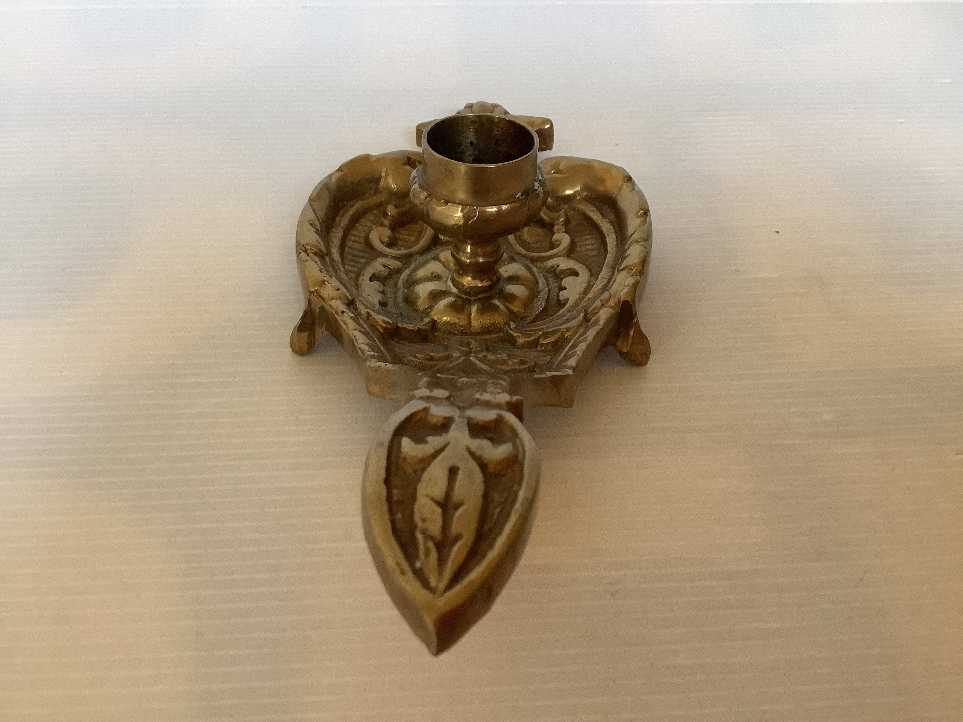 Cave rat brass candle holder