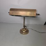 Antique brass desk lamp from a notary.
