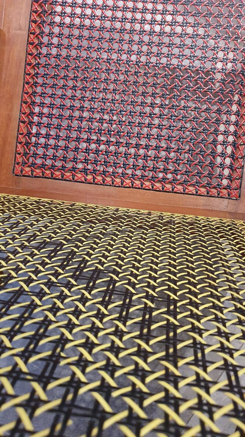 Mahogany cane armchair from the 60s