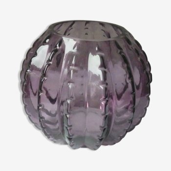 Vase photophore ball in purple glass