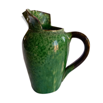 Pitcher "Vallauris" in glazed earth, green. AEGITN