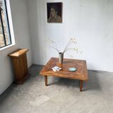 1940s inlaid oak coffee table