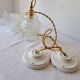 Duo of molded glass pendant lights