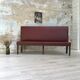 Bistro bench in burgundy leather