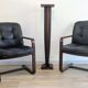 Pair of vintage cantilever armchairs in rosewood veneer.