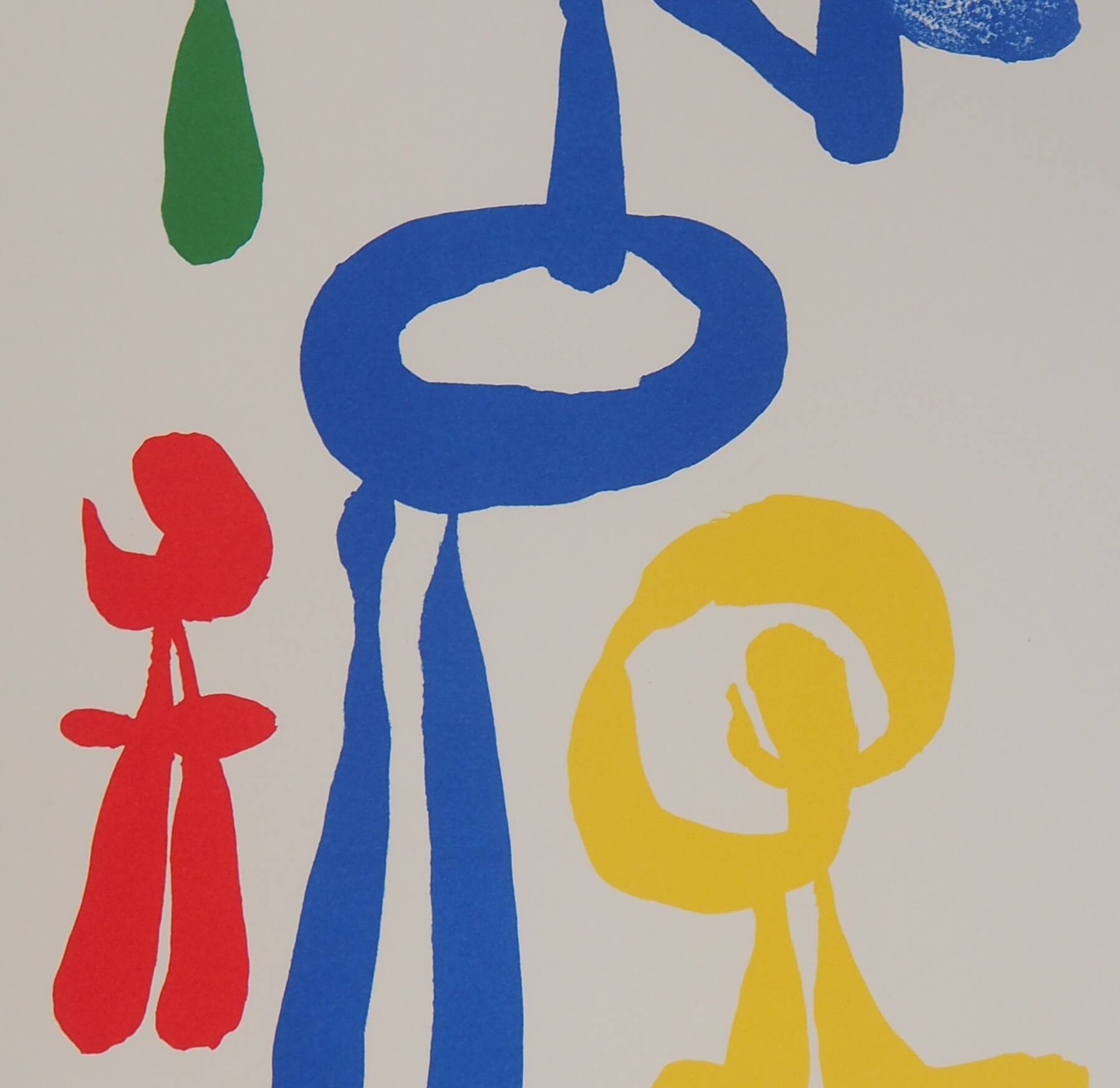 Joan miro: surrealist woman and her children, signed lithograph