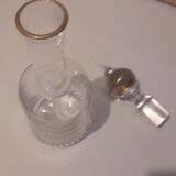 Portieux engraved glass liquor decanter with pretty cap