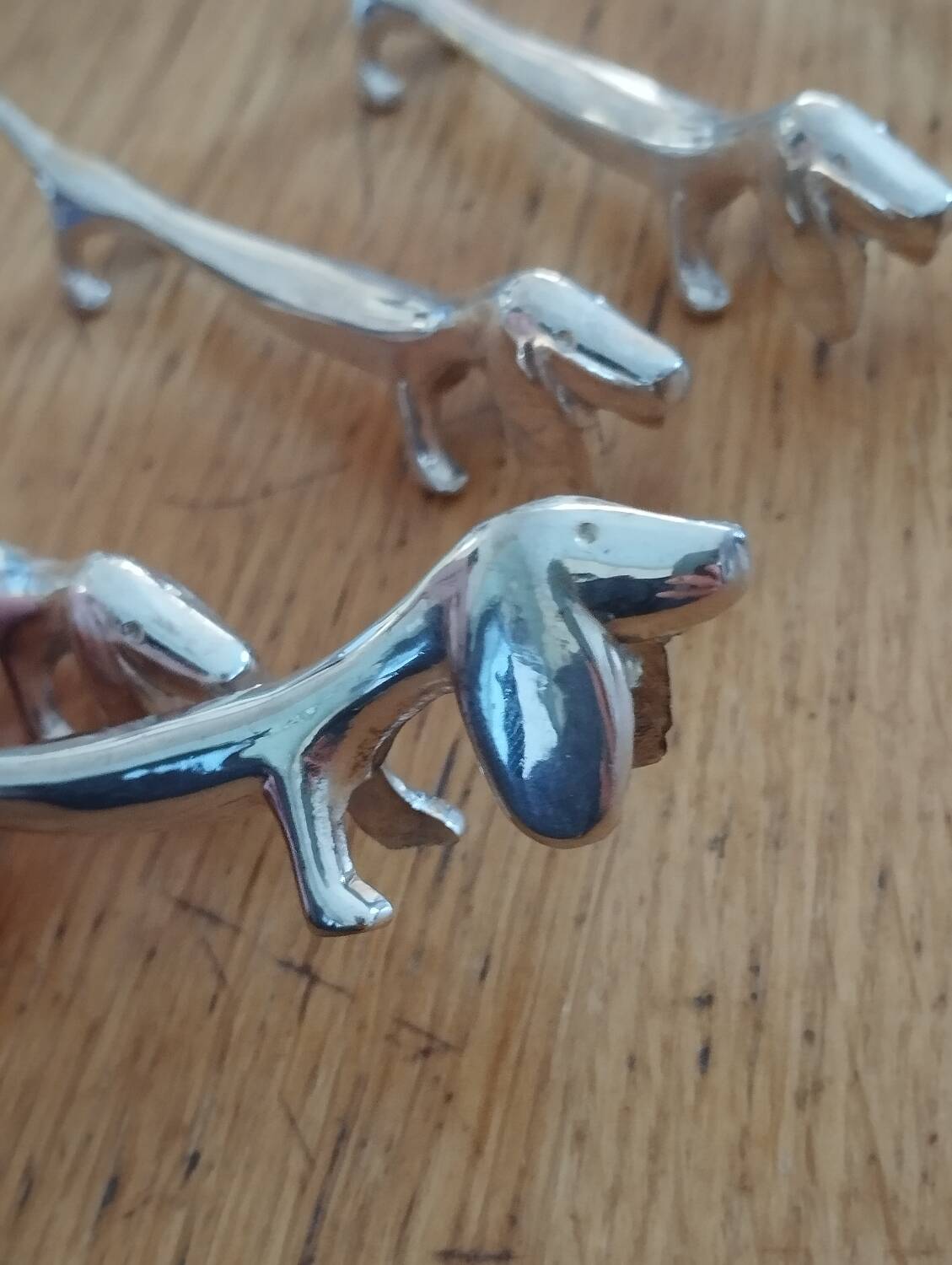 Silver metal dog knife holder