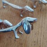 Silver metal dog knife holder