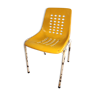 Chaise jaune avec coque en plastique 1970