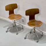 Set of 2 swivel chairs Model 3113 by Arne Jacobsen, Fritz Hansen, 1960s