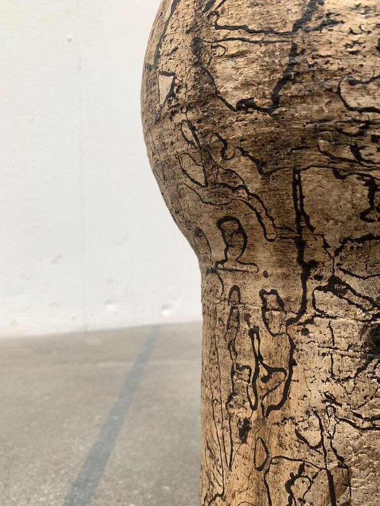 Brutalist Mid-Century Vase in German Ceramic by Gerhard Liebenthron, 1977