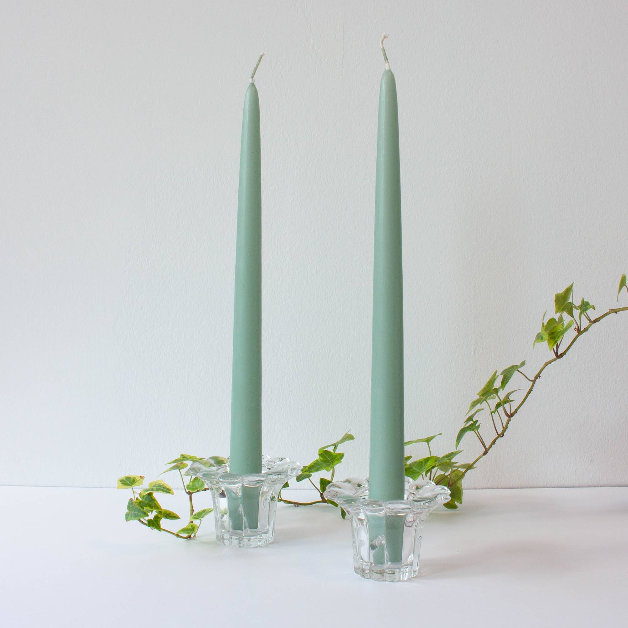 Vintage 1980s Reims-Style Glass Candle Holders