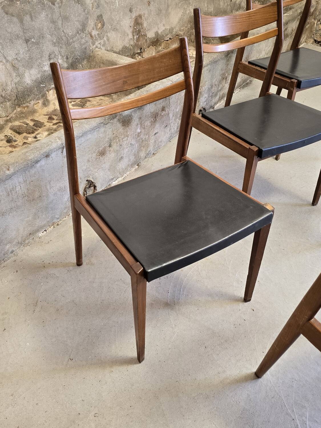 6 Scandinavian style teak chairs 1960