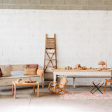 White wooden chest bench