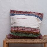 Handwoven cushion cover made from recycled cotton