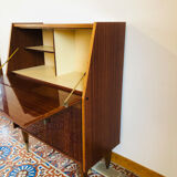 Vintage secretary in varnished mahogany 1970