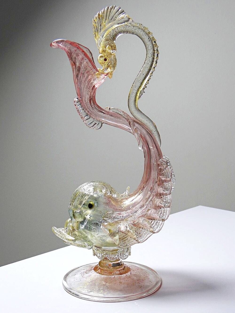 Dolphin ewer by Antonio Salviati in Murano glass, 19th century